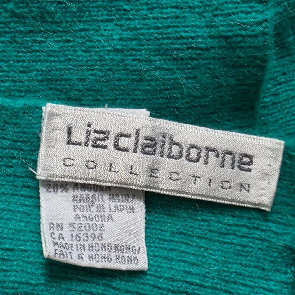 Liz Claiborne Collection Lambswool Angora Blend Green Scarf